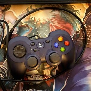 Logitech Dark Gray Gaming Controller & 9ft USB extender